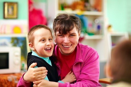 Therapist with student Therapist with student